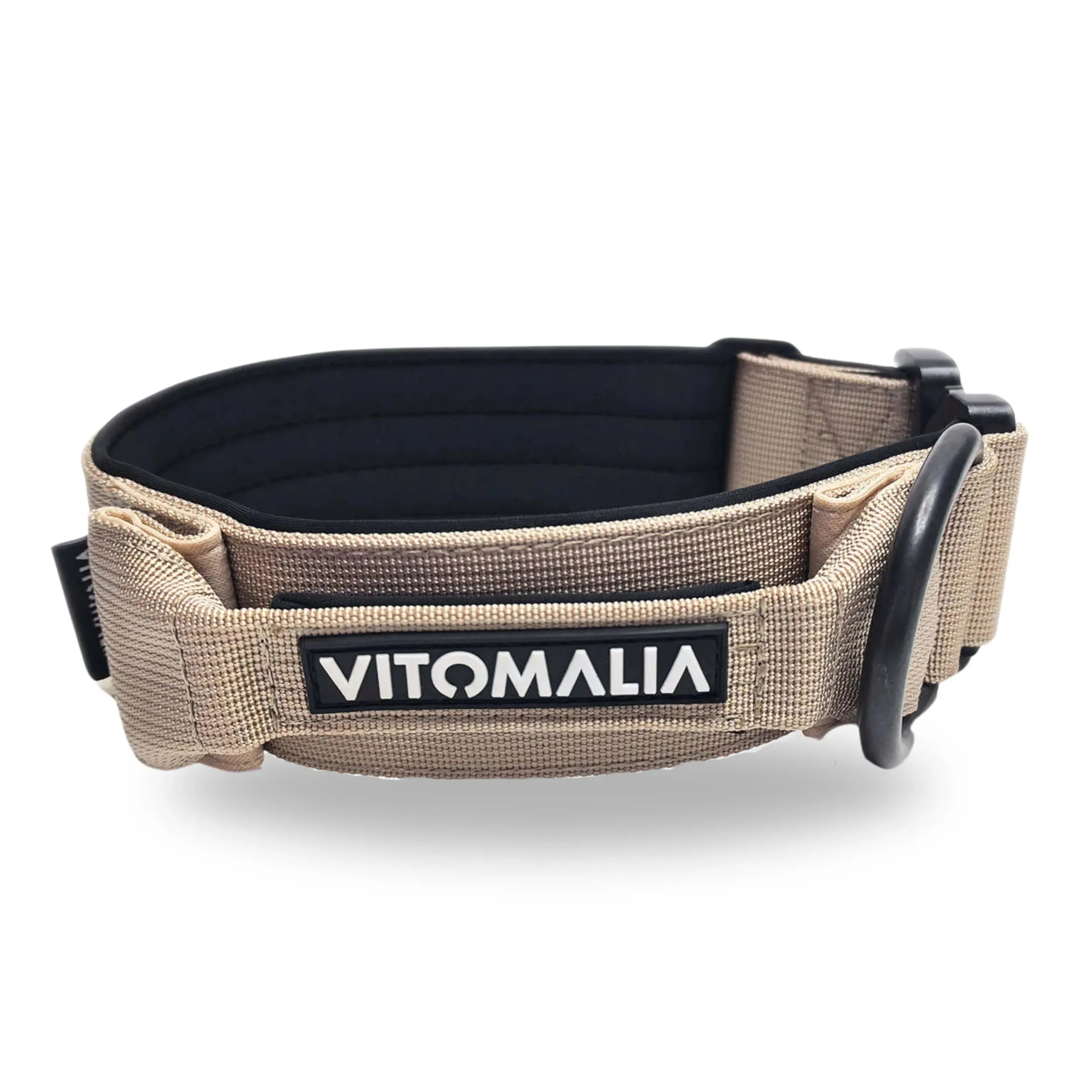 Taktisches Hundehalsband Beige Magnetgriff | Vitomalia Taktisches Hundehalsband Beige Magnetgriff | Vitomalia