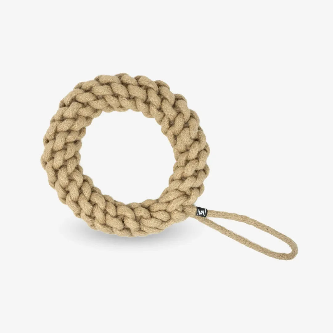 Geflochtener Zerr-Ring für Hunde: 100% Naturhanf, handgeknotet - Eco Tug - Vitomalia -