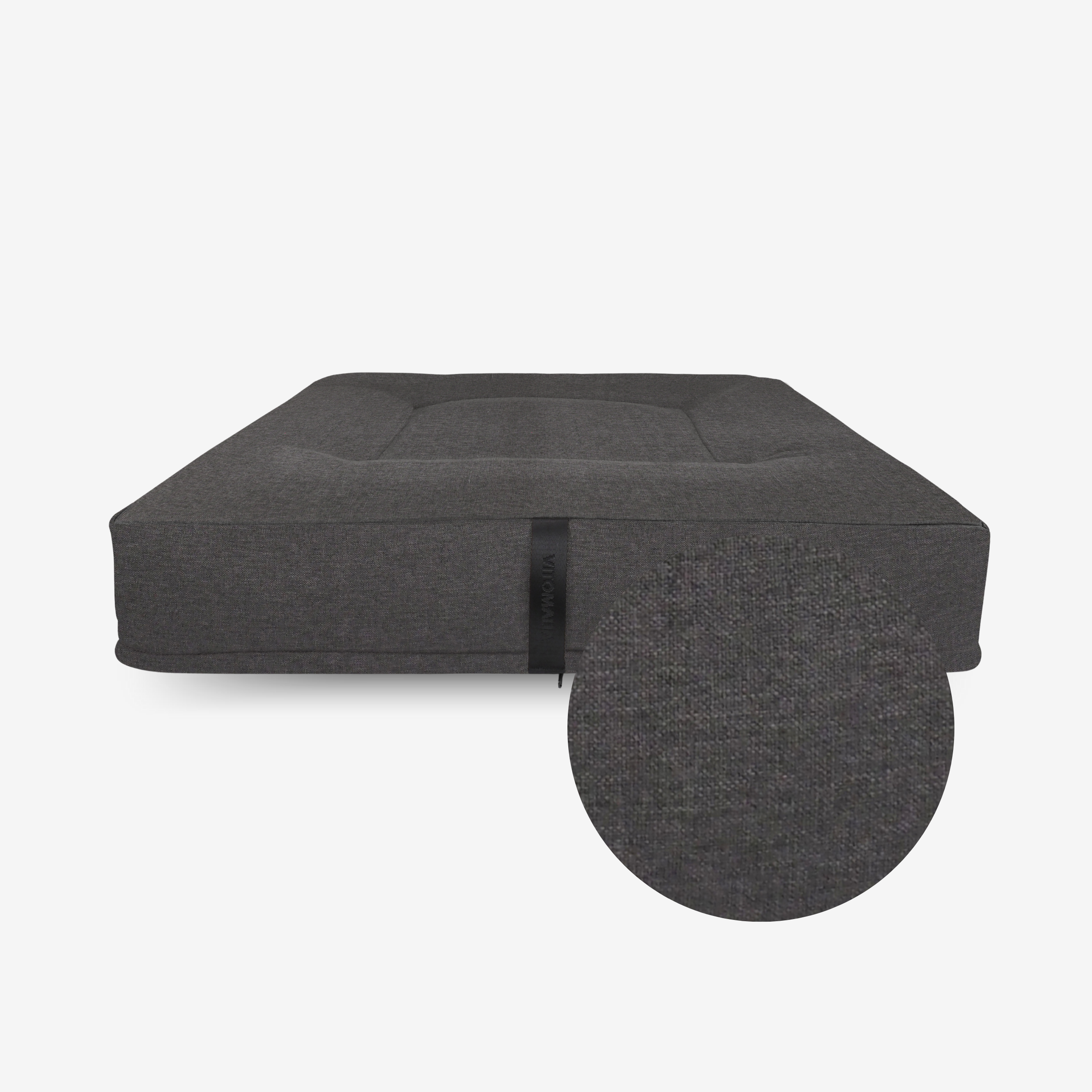 Cover Quadratisches Hundekissen – RePET Linen in Anthrazit