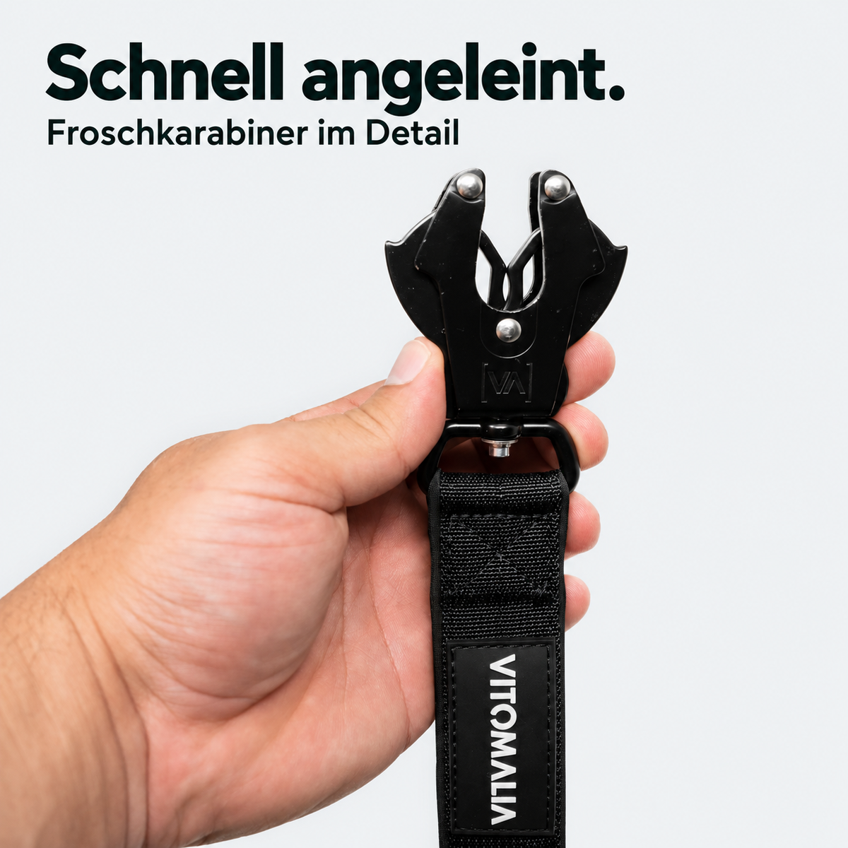 Extreme Edition Führleine schwarz – Froschkarabiner aus Hartaluminium