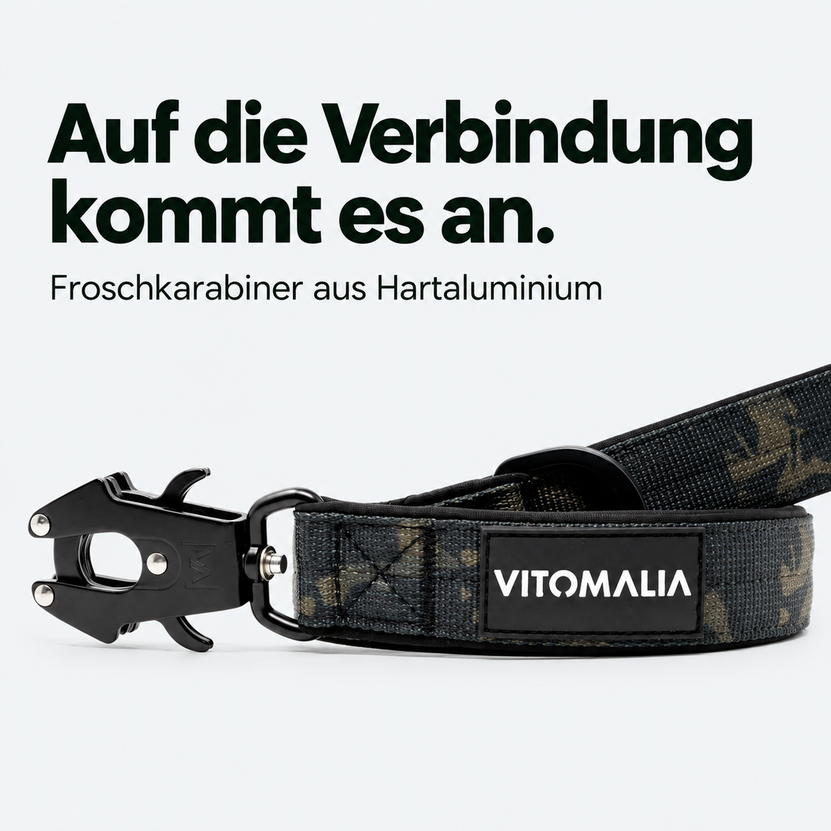 Extreme Edition Führleine camouflage – Froschkarabiner aus Hartaluminium