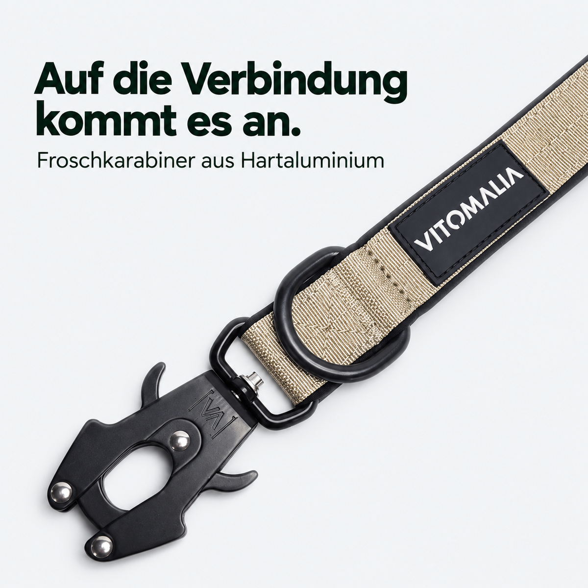 Extreme Edition Kurzführer beige – Froschkarabiner aus Hartaluminium