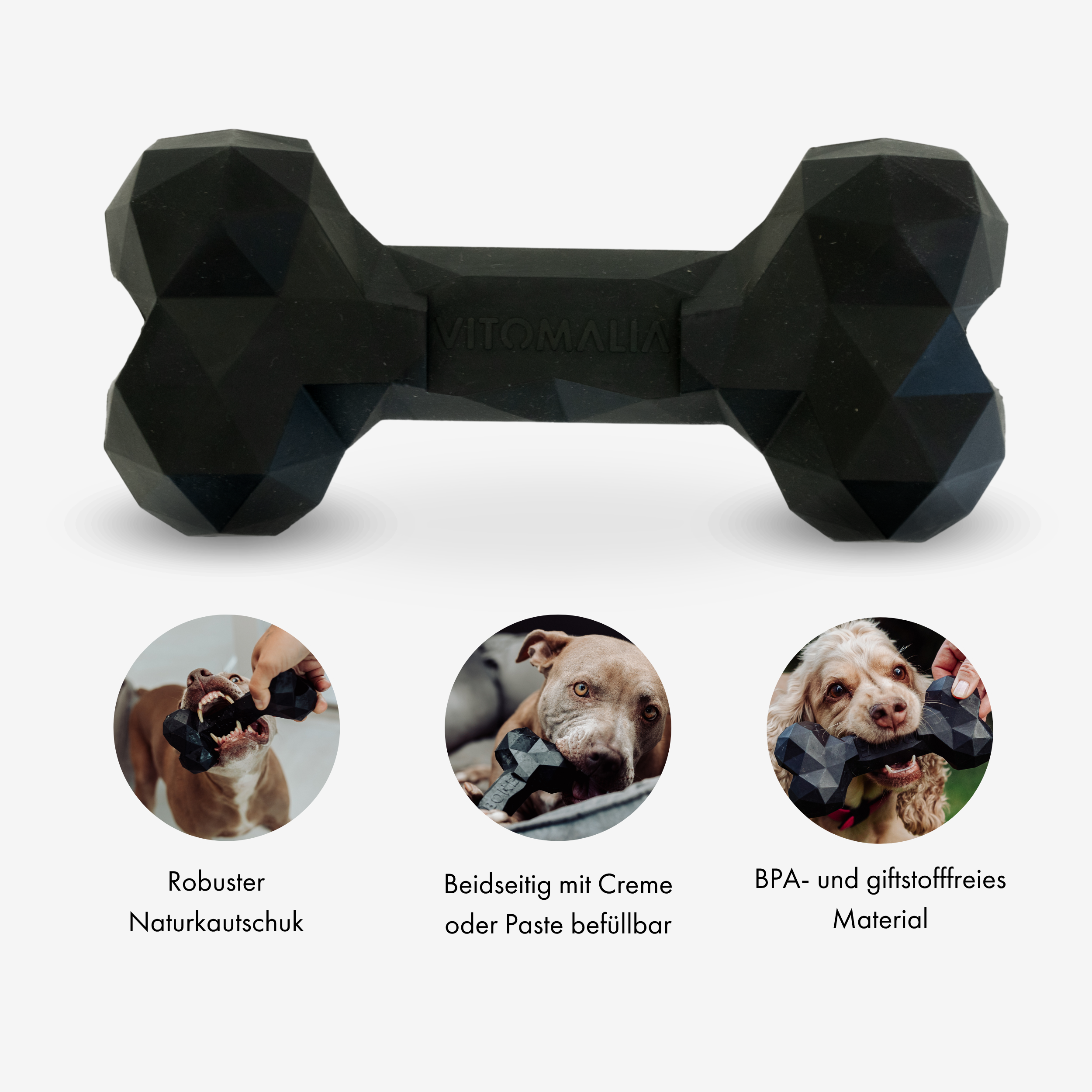 Osso Extreme: gioco da masticare robusto in caucciù naturale per cani, con aroma di manzo, senza BPA né sostanze tossiche