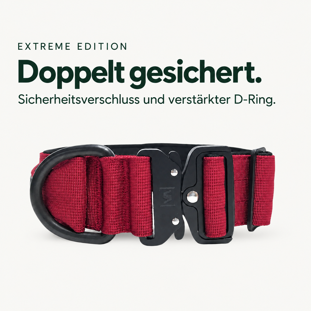 Vitomalia Extreme Edition bordeaux – Sicherheitsverschluss und verstärkter D-Ring