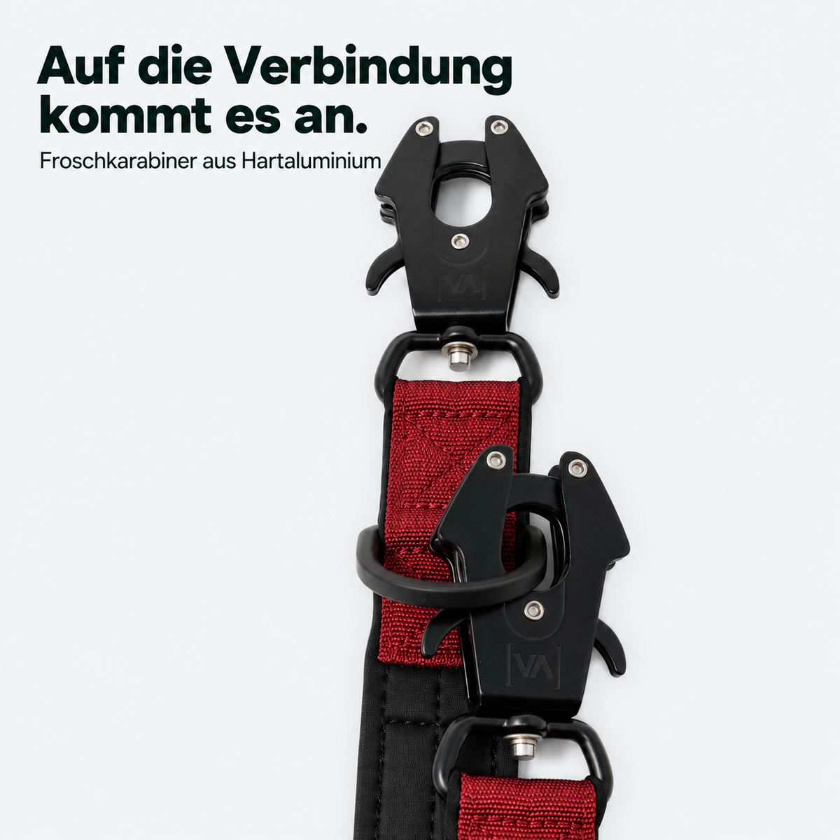 Extreme Edition verstellbare Leine bordeaux – Froschkarabiner aus Hartaluminium