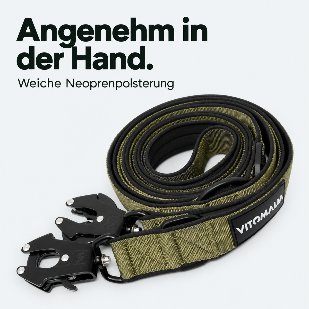 Extreme Edition verstellbare Leine khaki – Weiche Neoprenpolsterung