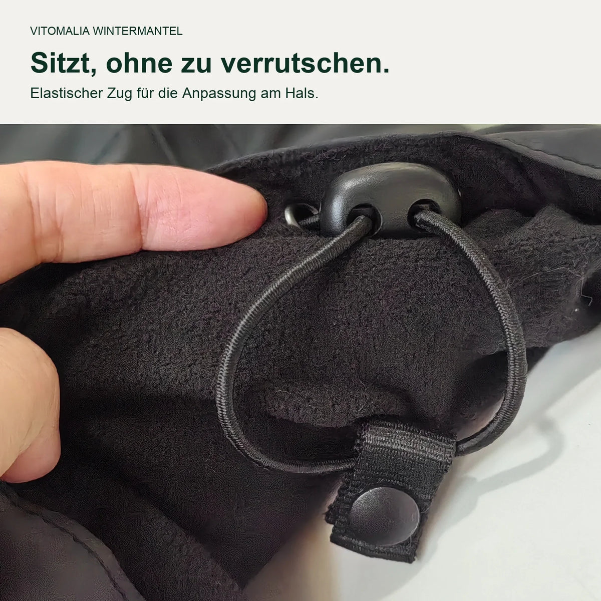 Wintermantel Anthrazit – elastische Anpassung