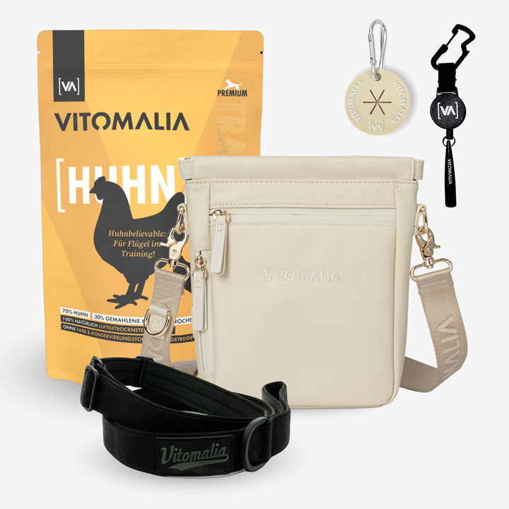 Bundle - Set complet de promenade-Poulet beige - Avec Sac à bandoulière élégant