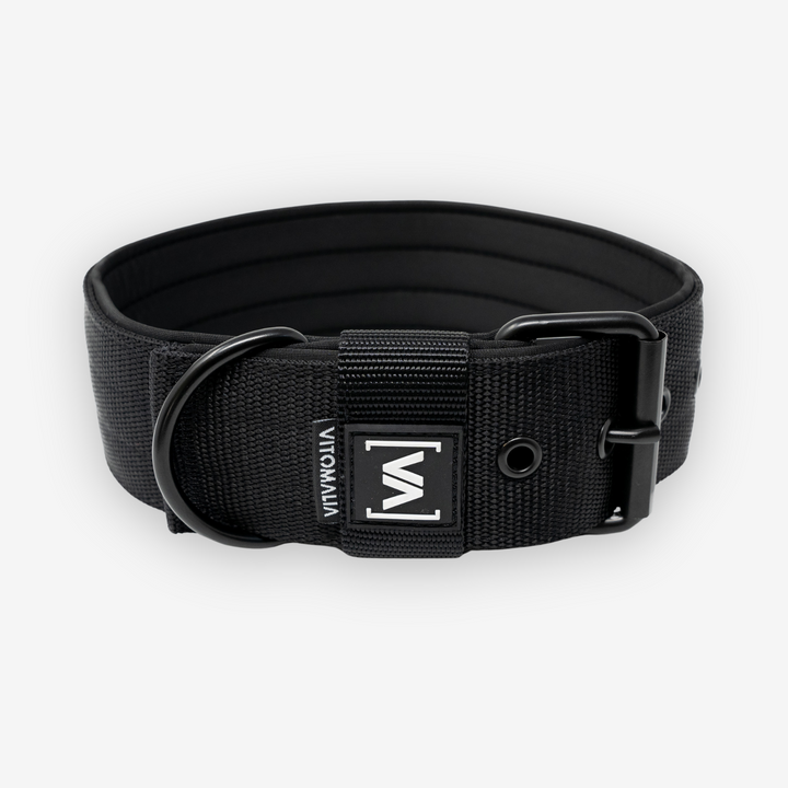 Classic Dog Collar with protruding inner lining - Nero Black