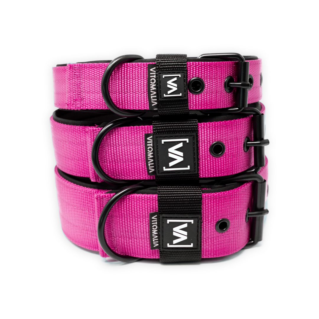 Klassisches Hundehalsband mit abstehender Innenfütterung - Nero Pink - Vitomalia - Hundehalsband