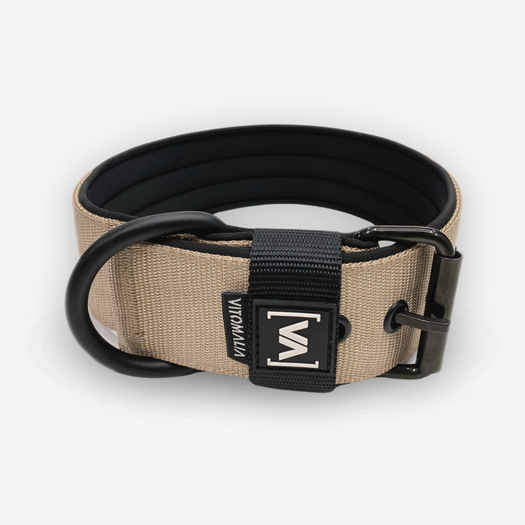 Collare per cane classico Collare per cane con fodera interna sporgente - Nero Beige