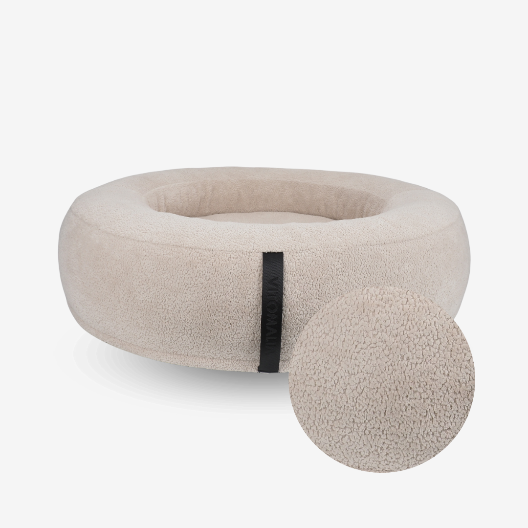 hundebett teddy Donut Hundebettbezug Teddy Beige – Wechselbezug