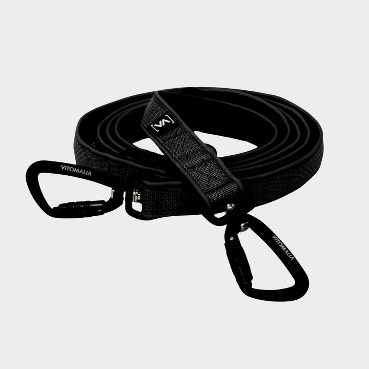 Dog Leash Easy Go Edition Black - 2m triple adjustable