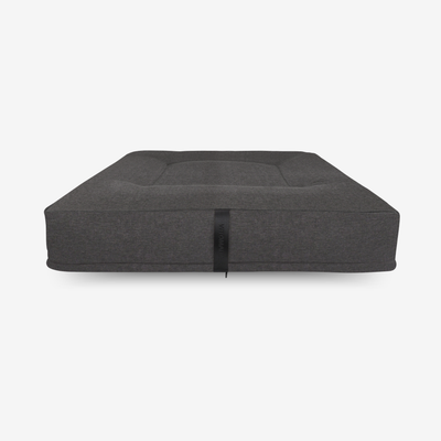 Ergonomic square dog cushion - RePET Linen in anthracite