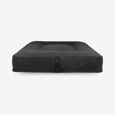 Ergonomic square dog cushion - RePET Teddy in anthracite