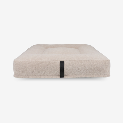Square ergonomic dog cushion - RePET Teddy in beige