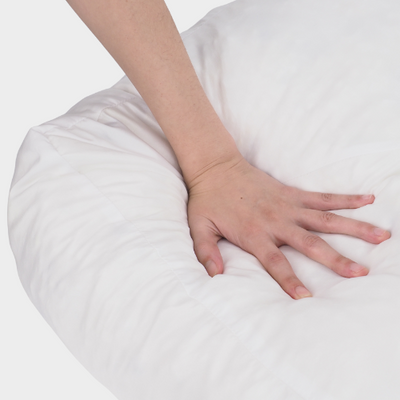 Ergonomic square dog cushion - RePET Linen in light grey