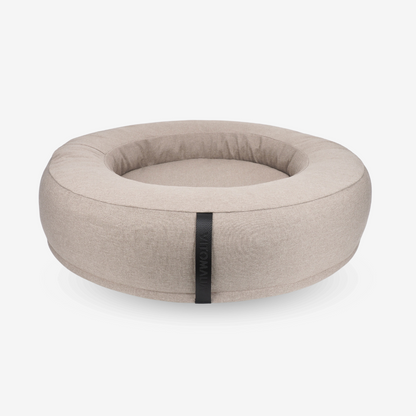Orthopaedic donut Dog Bed - RePET Linen in taupe