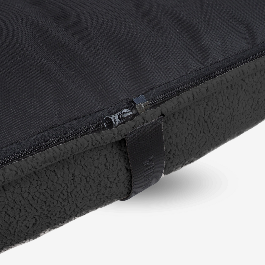 OrthoPawdic© Square dog cushion - Orthopaedic comfort Dog Bed with 100% visco-fibres, RePET Teddy in anthracite