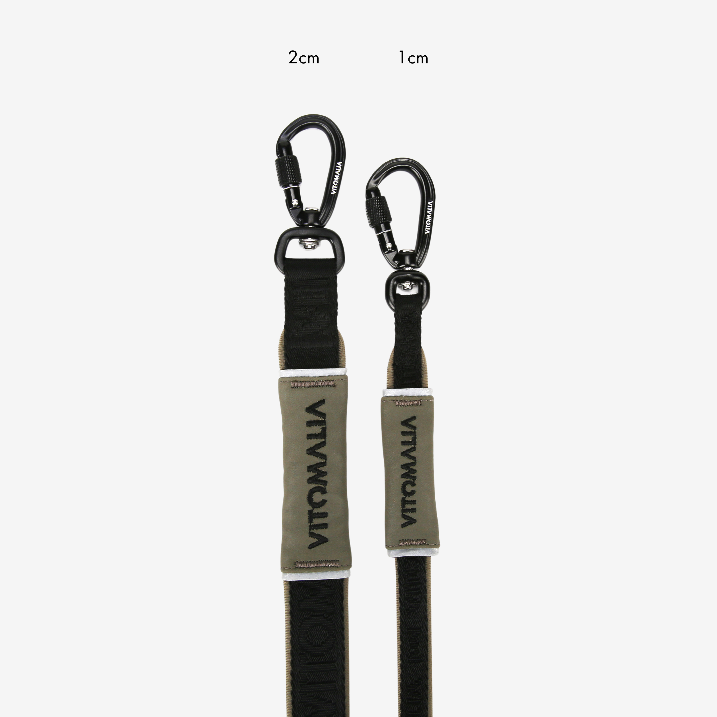 Reflektierende Hundeleine Khaki – 3-fach verstellbar, 2,2 m
