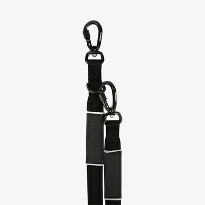 Reflective 3-way adjustable Dog Leash anthracite - 2.2m