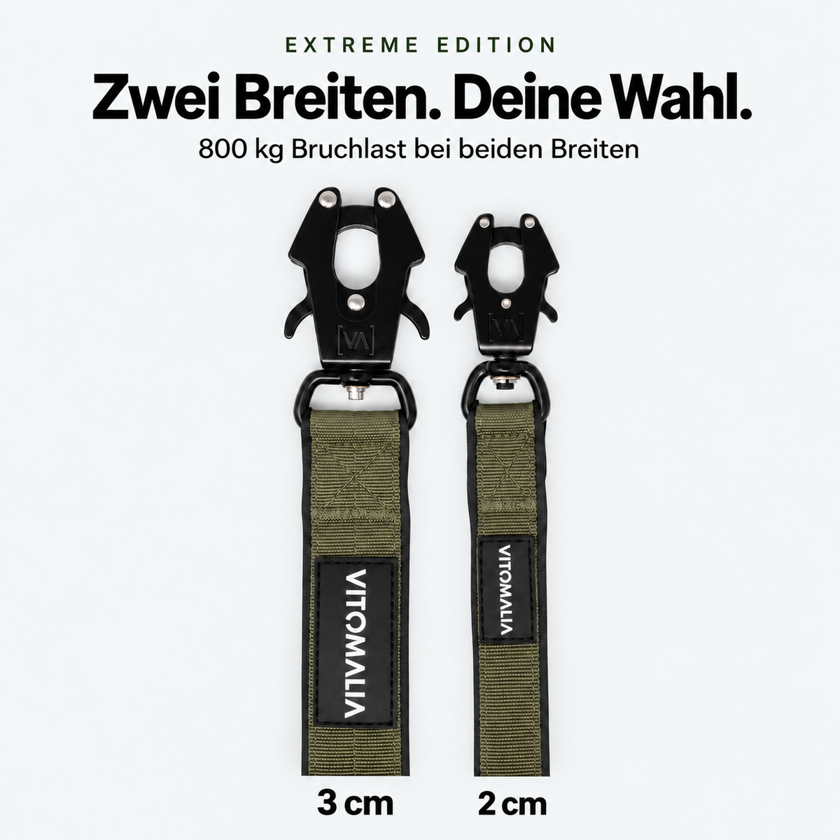 Extreme Edition Führleine khaki – 2 und 3 cm Breite