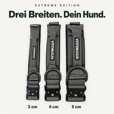 Vitomalia Extreme Edition anthrazit – Halsbandbreiten 3 cm, 4 cm und 5 cm