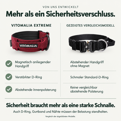 Vitomalia Extreme Edition bordeaux – Vergleich der abgebildeten Halsbandmodelle