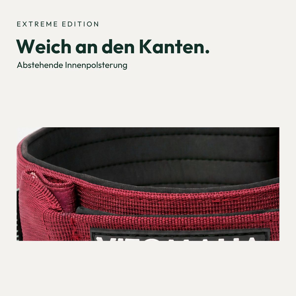 Vitomalia Extreme Edition Bordeaux – Detail der Innenpolsterung