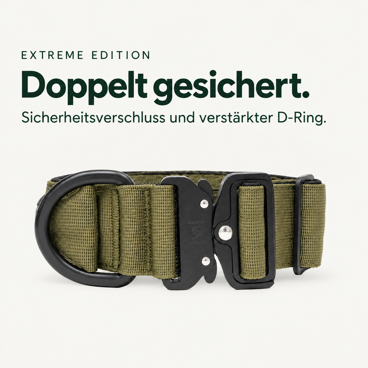 Vitomalia Extreme Edition khaki – Doppelt gesichert: Sicherheitsverschluss und verstärkter D-Ring
