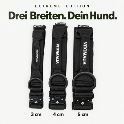 Extreme Edition schwarz – Drei Breiten. Dein Hund. 3 cm, 4 cm und 5 cm