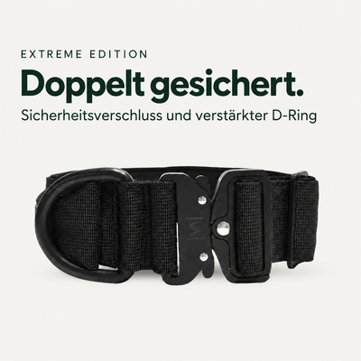 Sicherheitsverschluss und verstärkter D-Ring – Extreme Edition Schwarz