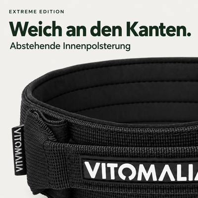 Nahaufnahme der abstehenden Innenpolsterung – Extreme Edition Schwarz