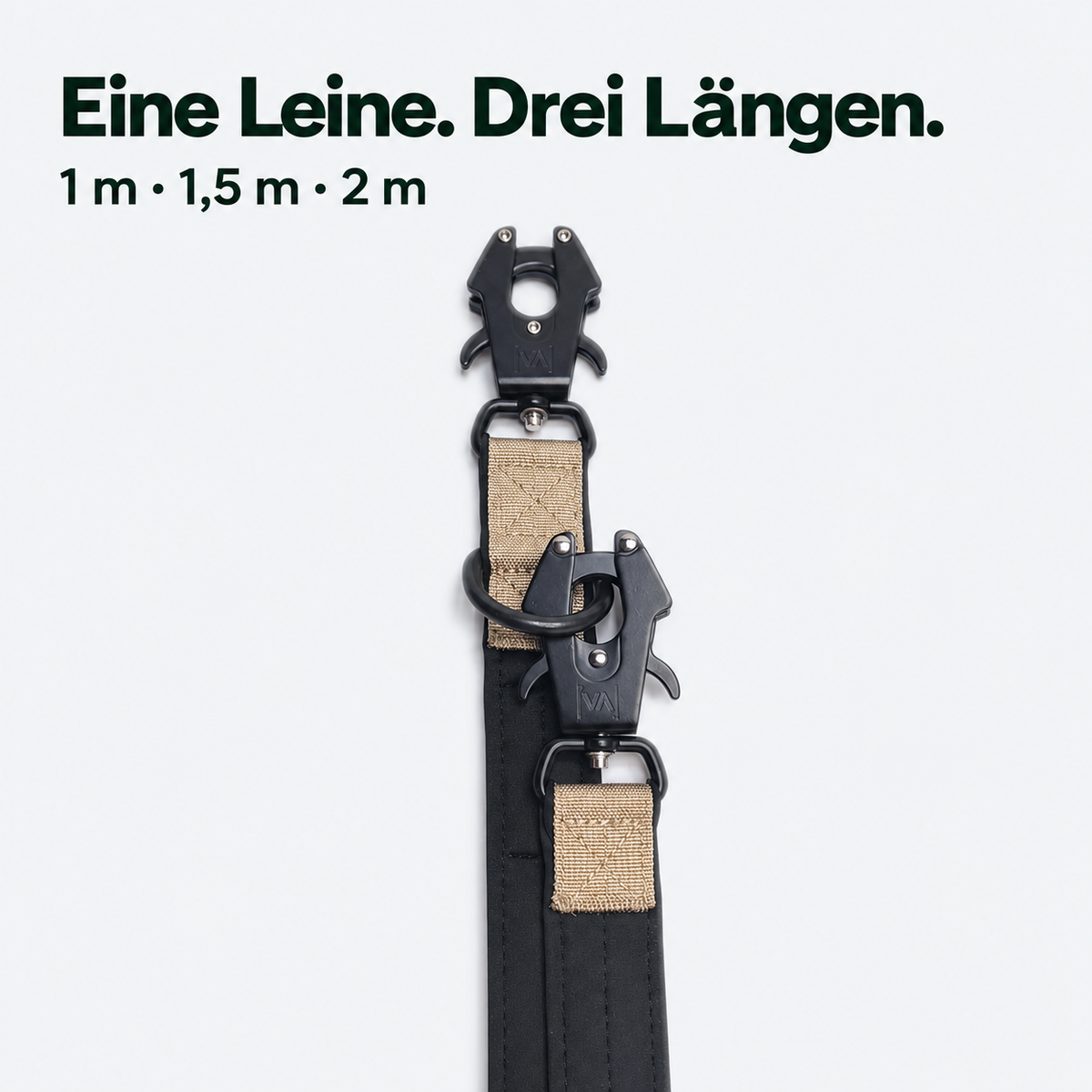 Extreme Edition verstellbare Leine beige – Drei Längen: 1 m, 1,5 m und 2 m