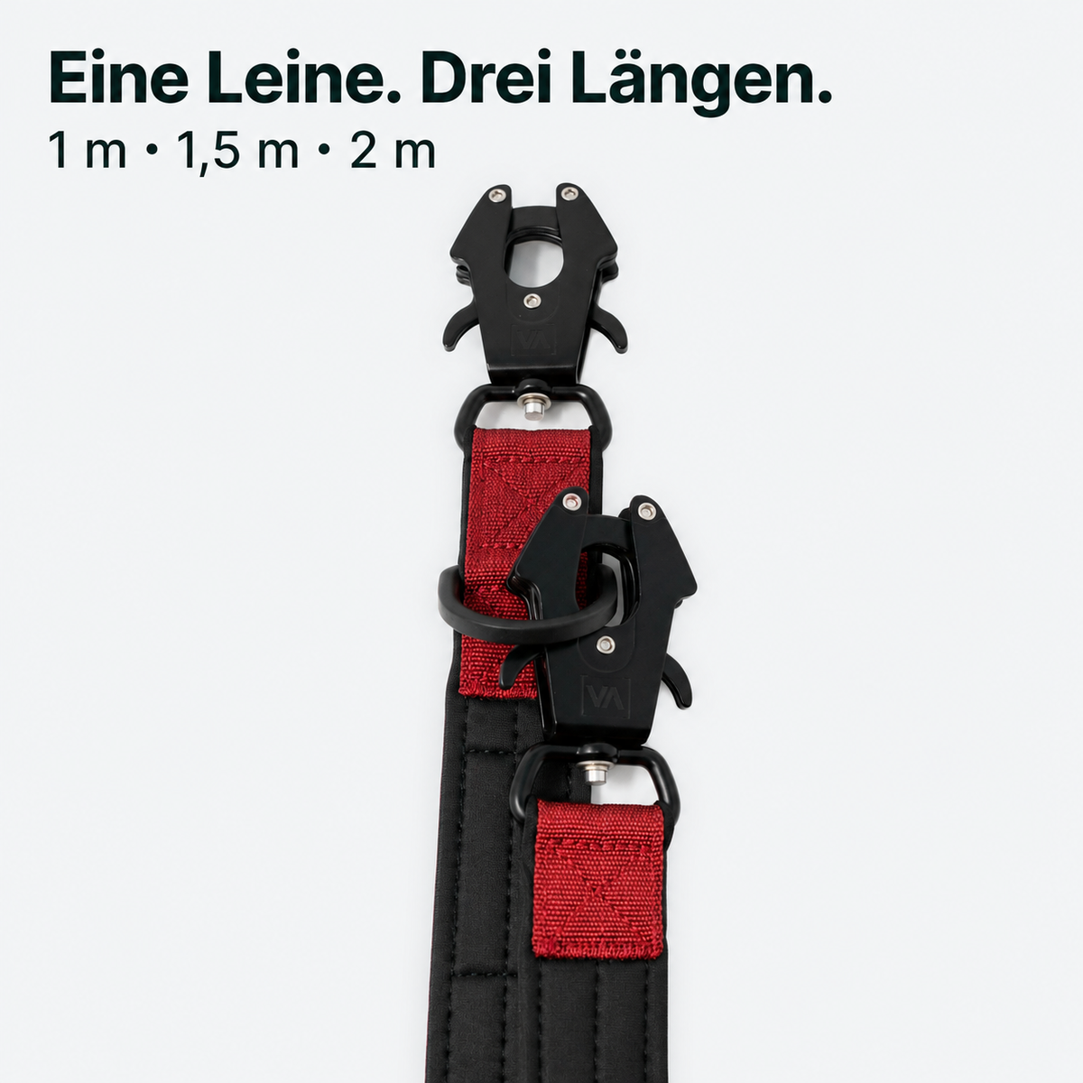 Extreme Edition verstellbare Leine bordeaux – Drei Längen: 1 m, 1,5 m und 2 m