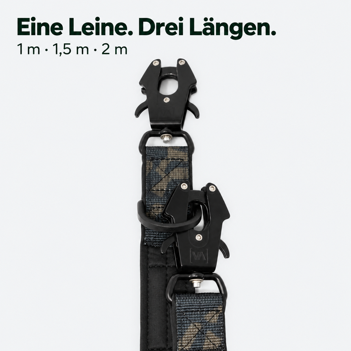 Extreme Edition verstellbare Leine camouflage – Drei Längen: 1 m, 1,5 m und 2 m