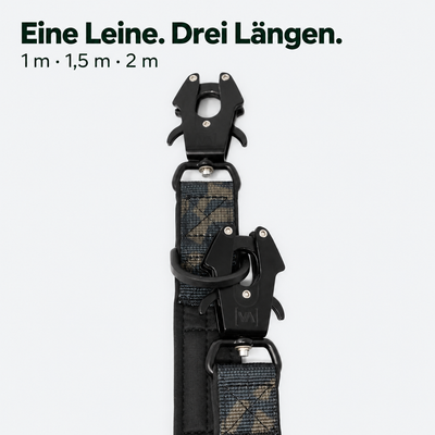 Extreme Edition verstellbare Leine camouflage – Drei Längen: 1 m, 1,5 m und 2 m