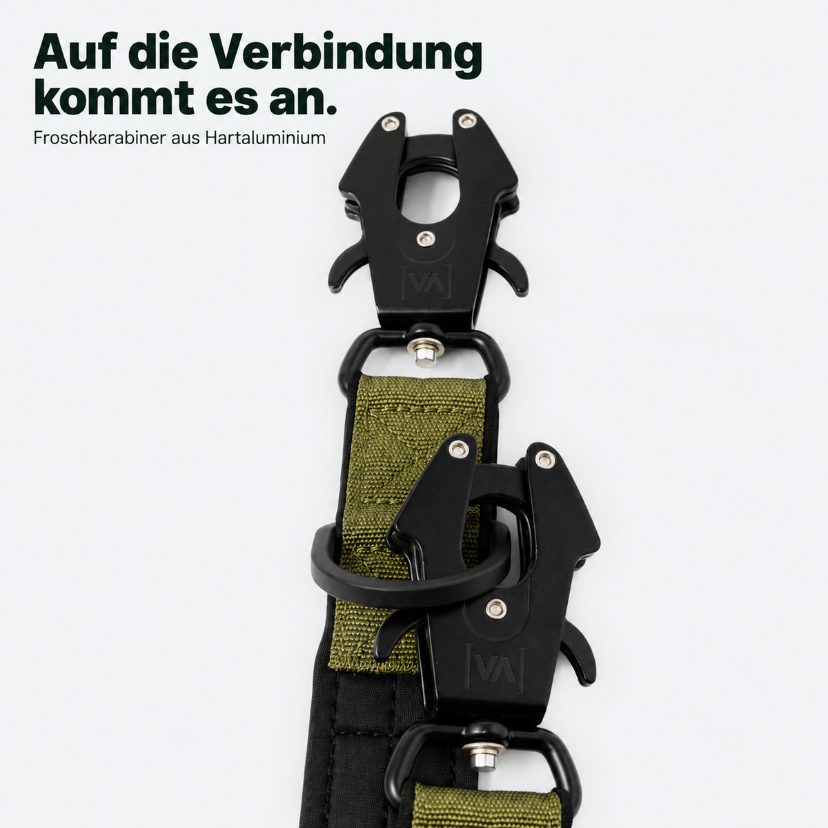 Extreme Edition verstellbare Leine khaki – Froschkarabiner aus Hartaluminium