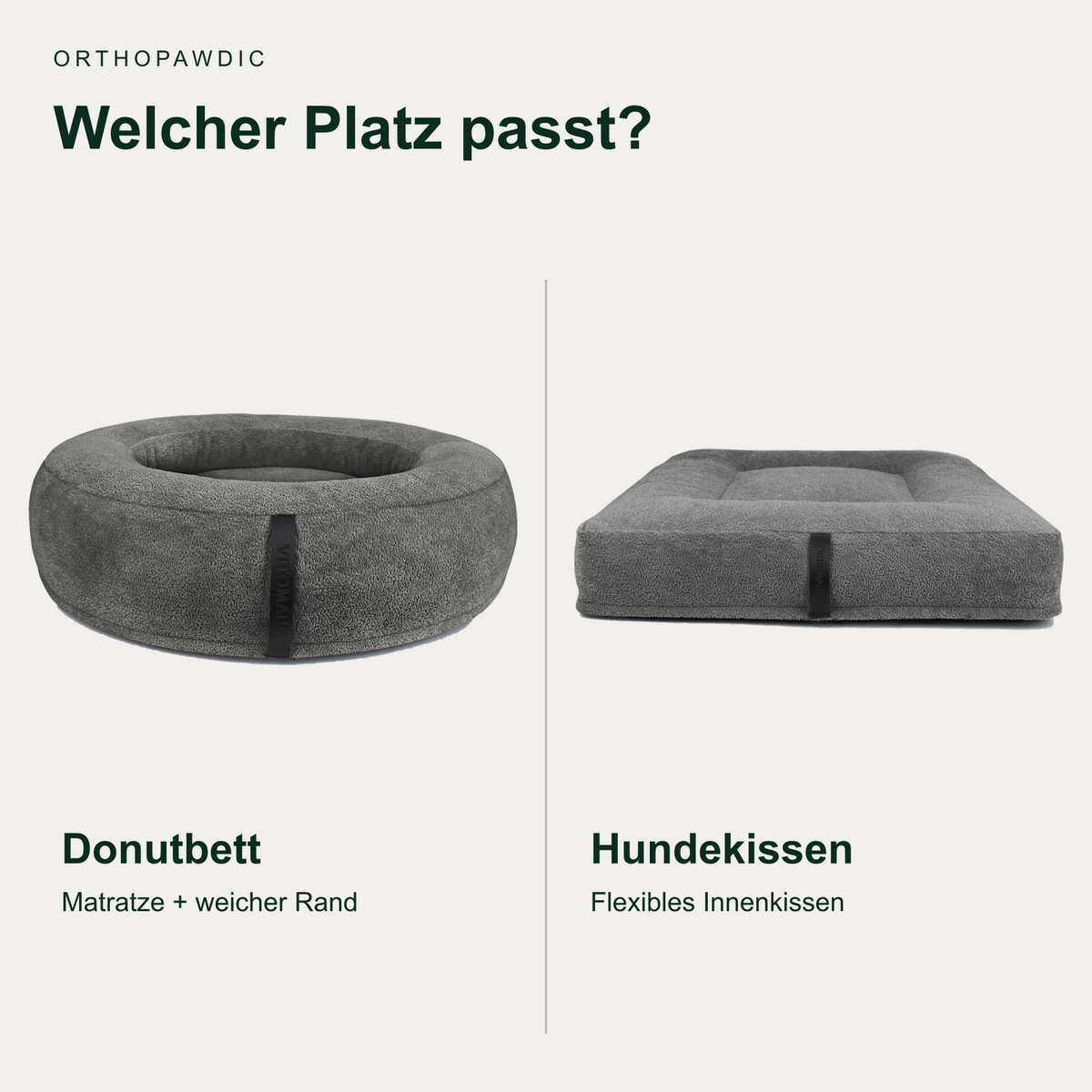 OrthoPawdic Donutbett Grau – Donut oder Kissen