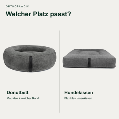 OrthoPawdic Hundekissen Grau – Donut oder Kissen