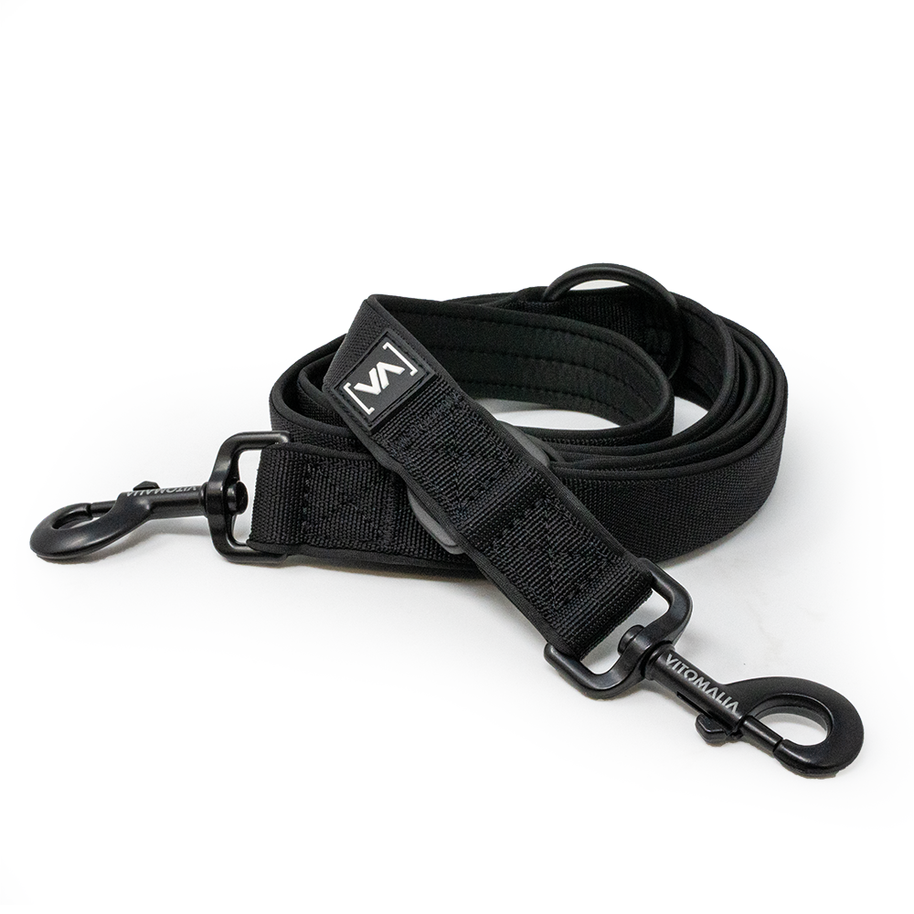 Hundeleine Easy Go Edition Schwarz - 2m dreifach verstellbar - Vitomalia - Hundeleine mit Handschlaufe